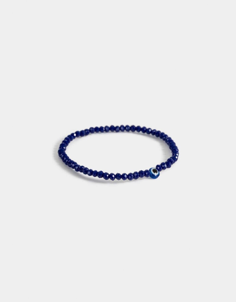 Pulsera Con Mostacillas - Azul Marino 