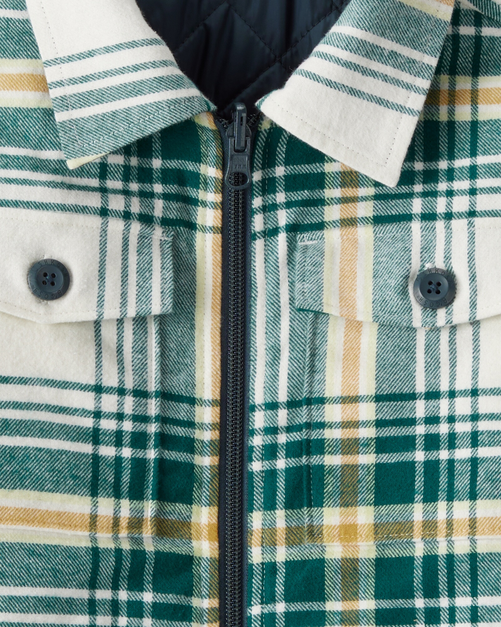 Campera reversible, diseños a cuadros y azul Sin color