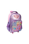Mochila con carrito + cartuchera Trendy Lila