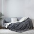 Frazada Manta Polar Con Corderito Acolchado 2 Plazas 230x200 Color Variante Gris