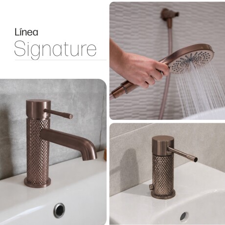JUEGO DE GRIFERIA SIGNATURE ROSE GOLD CON LAVATORIO BAJO BRONCE-ROSE GOLD