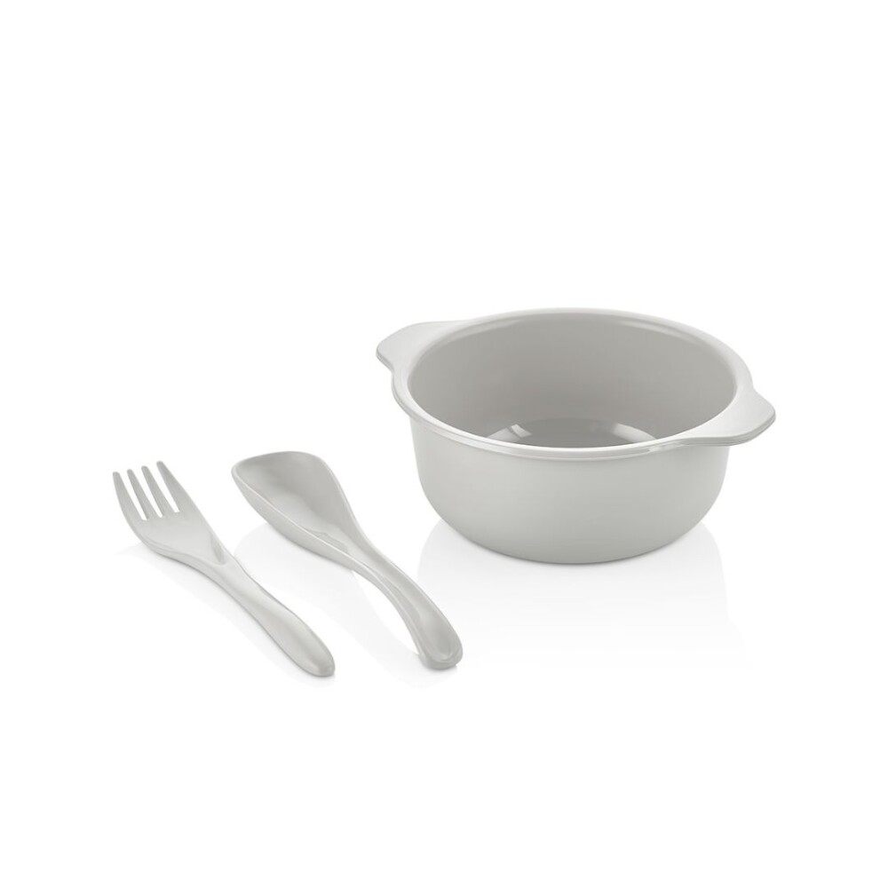 Set infantil cubiertos y bowl 400 ml 3 colores QLU Set infantil cubiertos y bowl 400 ml 3 colores QLU