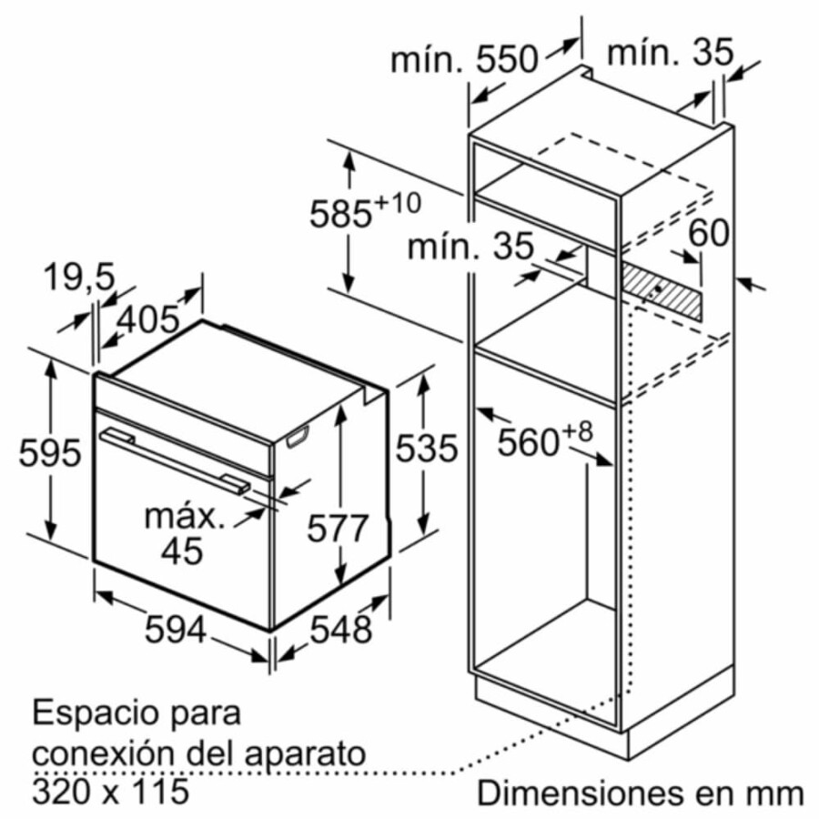 Horno de Empotrar 71 Lts a vapor Bosch HRG7361B1 Horno de Empotrar 71 Lts a vapor Bosch HRG7361B1