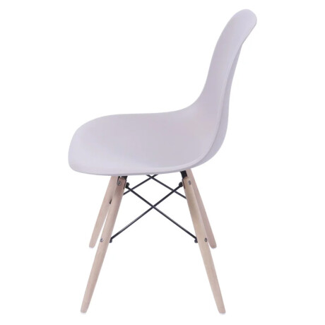 Kit X2 Silla Eames DKR Base En Madera Beige