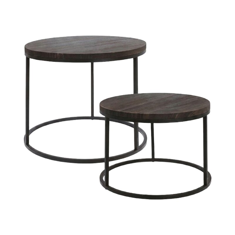 MESA CENTRO METAL NEGRA/MADERA 2PZAS Unica