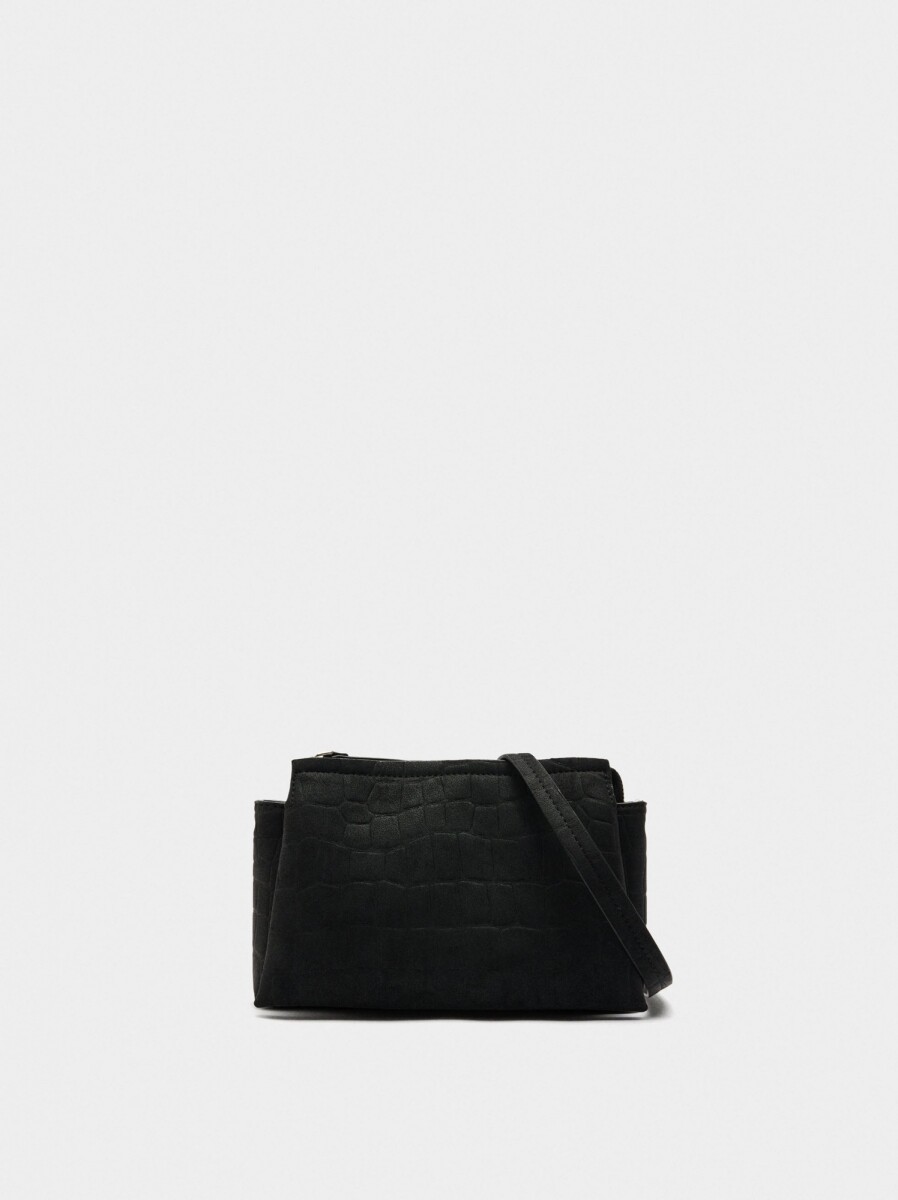 Bolso Bandolera Grabado Animal - negro 