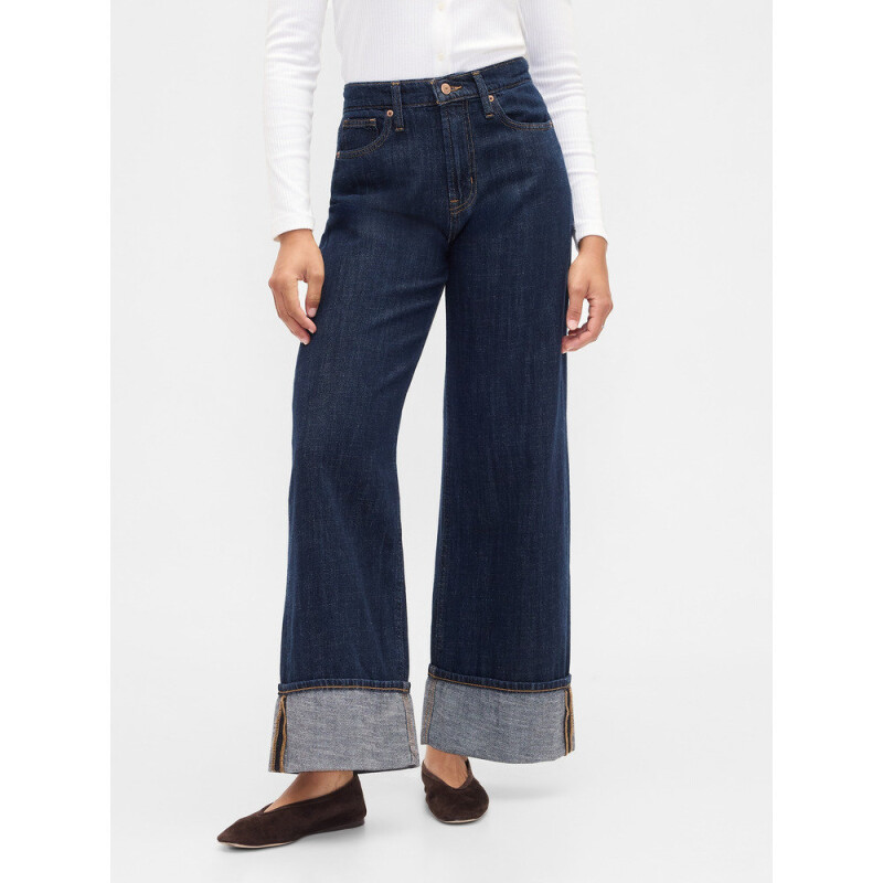 V-HR WIDE LEG CUFF DARK GISELE DARK WASH INDIGO 119