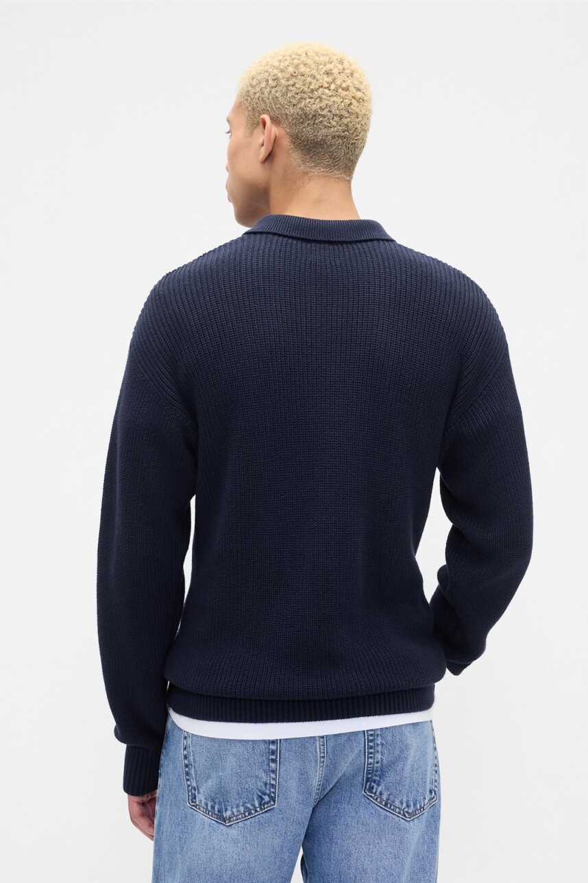 Buzo Tipo Polo Rib Hombre Tapestry Navy