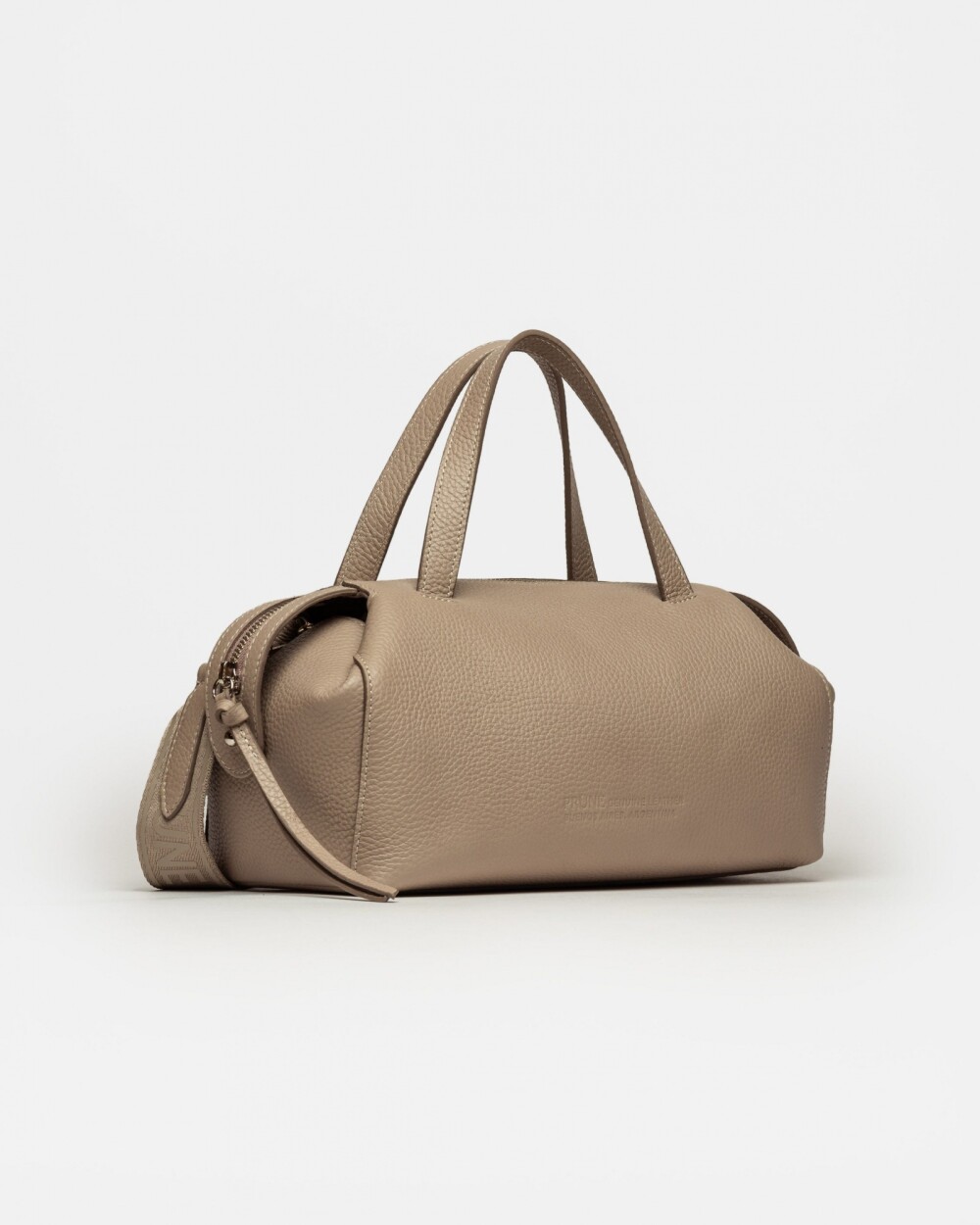 Cartera de mano Resort en cuero graneado Taupe