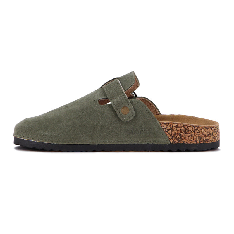 Zueco Country Cuero Mujer Oliva