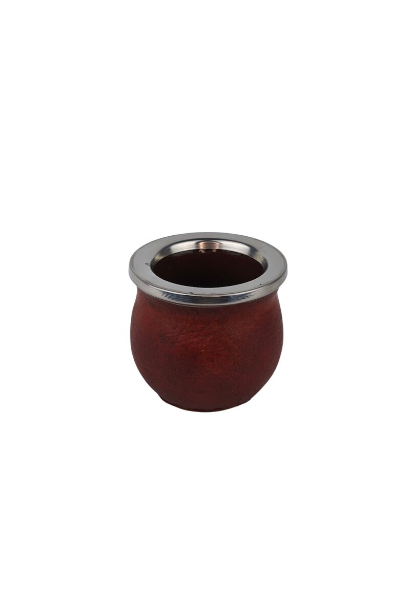 Mate Ceramica cuero mini chato Marron