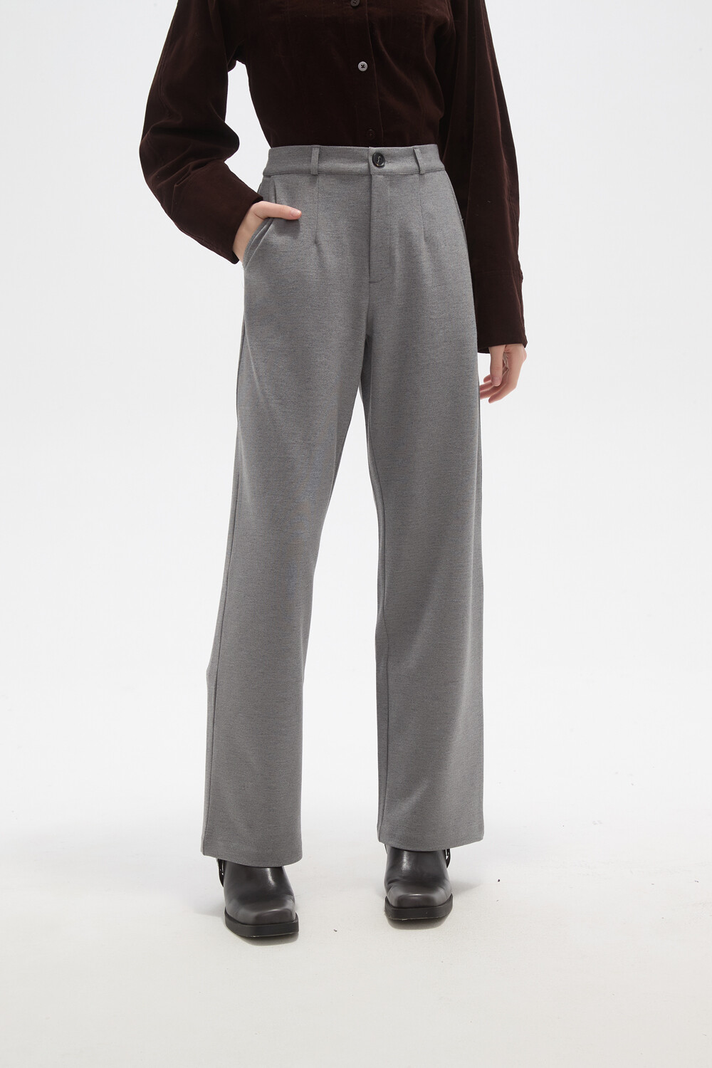 Pantalon Olaco Gris Melange Oscuro