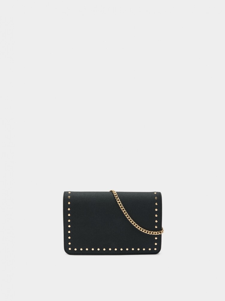 Bolso De Mano De Efecto Piel Con Tachuelas negro