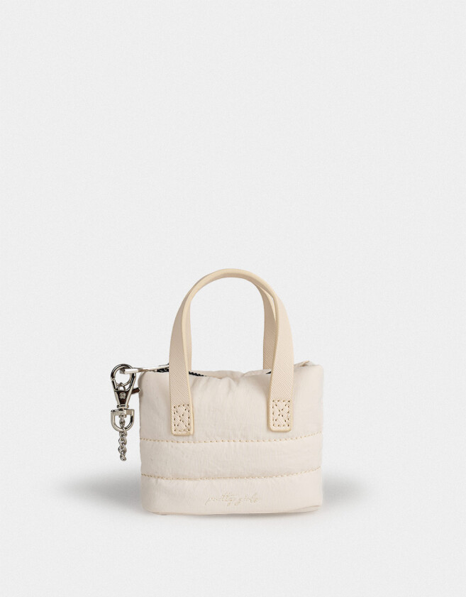Monederos Monedero Formato Cartera Puffy - Blanco Crudo