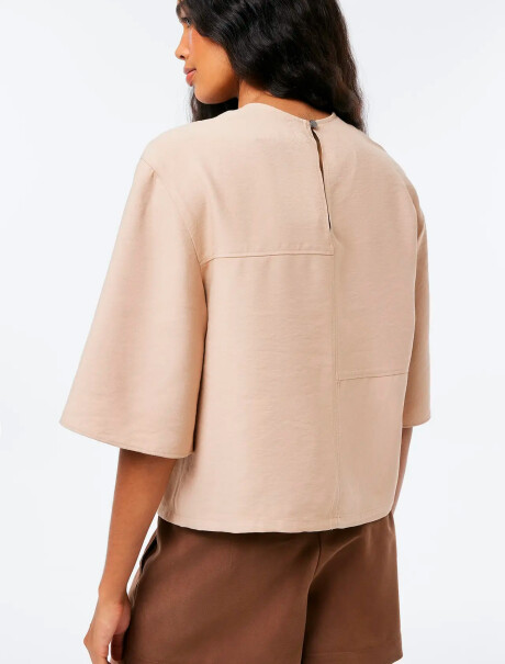 BLUSA MANGA CORTA - VERDE BEIGE