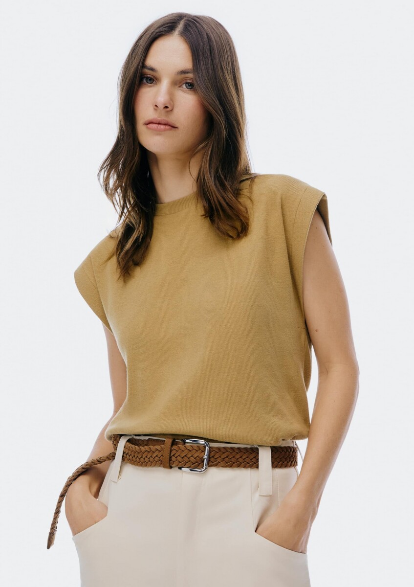 BLUSA SM FEM - MARROM MEDIO 