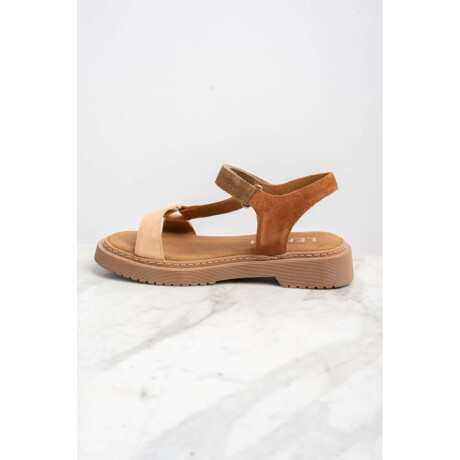 Sandalia Combinada Gamuza Mocha