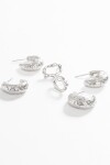 Set de aros labrados plateado