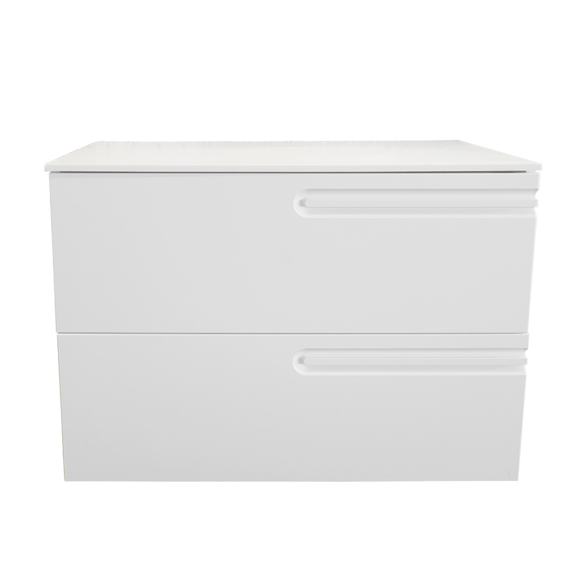 Mueble De Baño Suspendido Modelo Econic 80 Cm Blanco Mate Con Encimera 