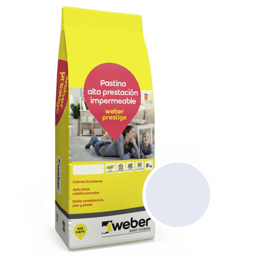 PASTINA WEBER PRESTIGE COLOR GRIS PERLA X 2 KG. Pastina Weber Prestige Color Gris Perla X 2 Kg.