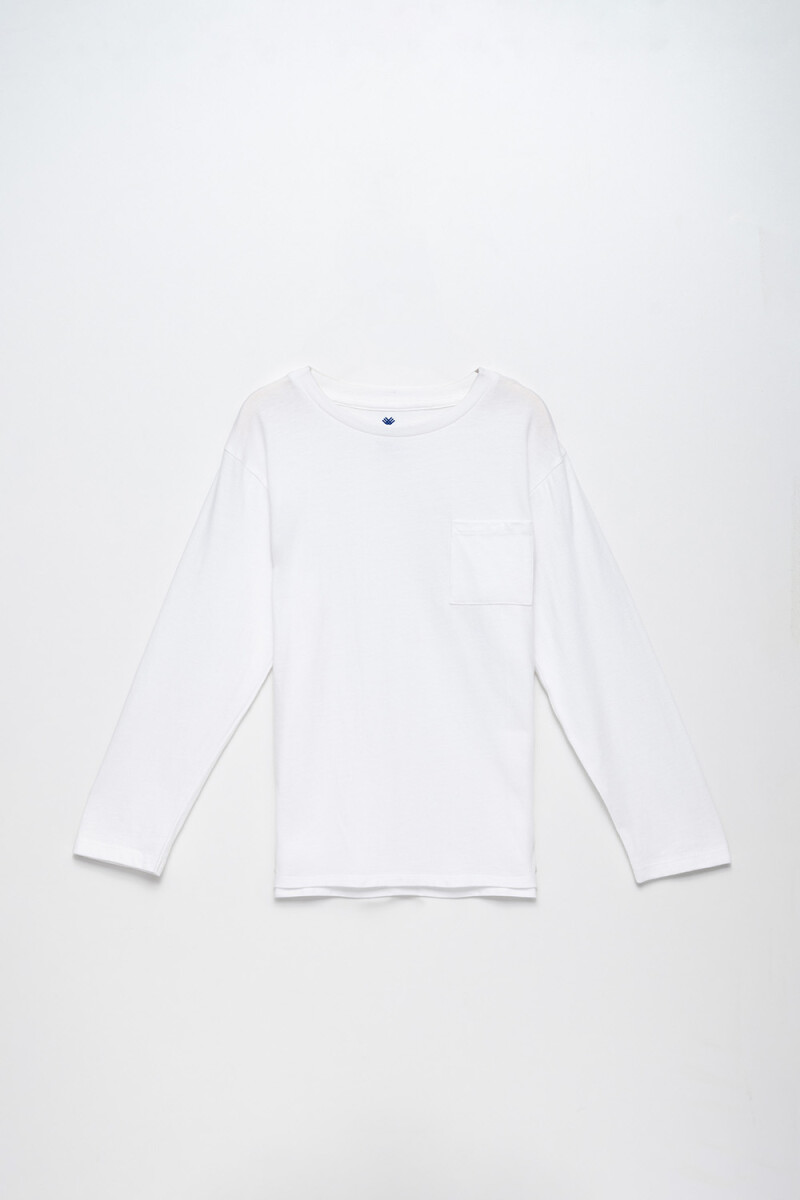 Remera manga larga bolsillo Blanco