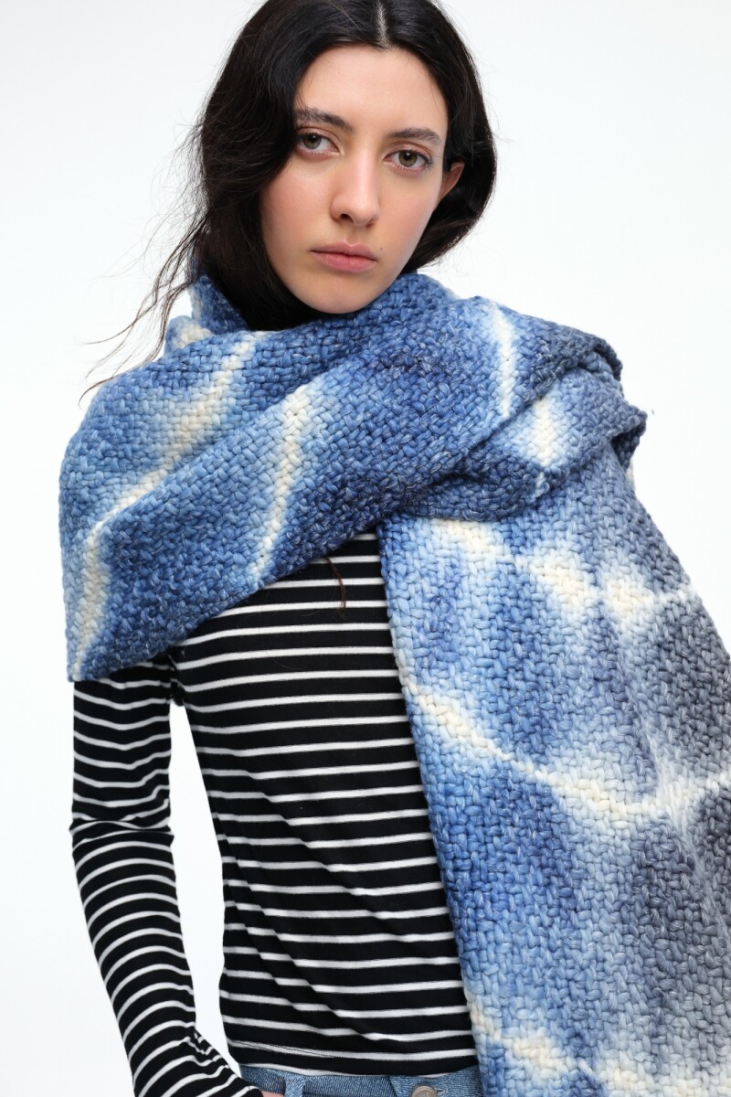 BUFANDA SHIBORI Azul