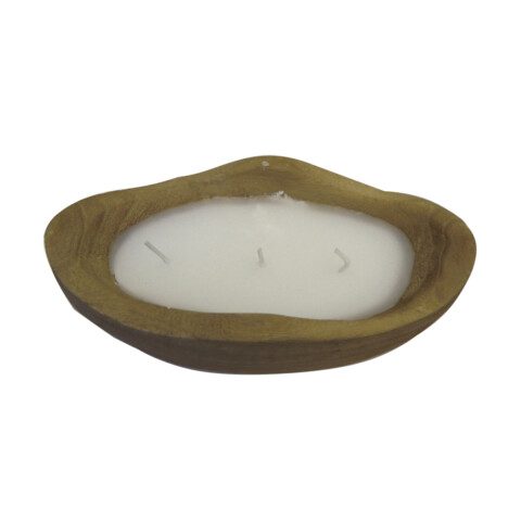 Vela Ovalada con Soporte de Madera 21 x 11 cm U