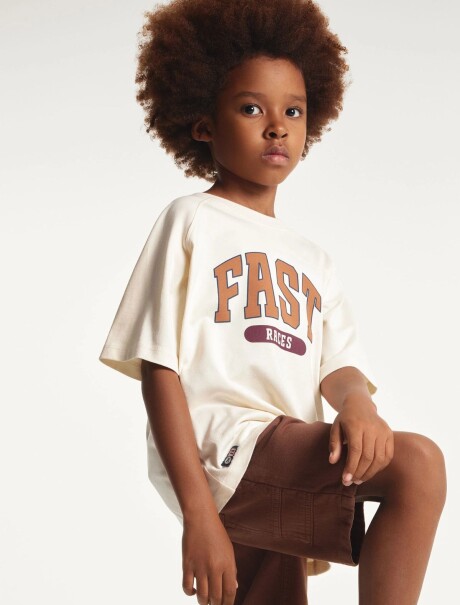 CAMISETA INFANTIL CON ESTAMPA AMARILLO