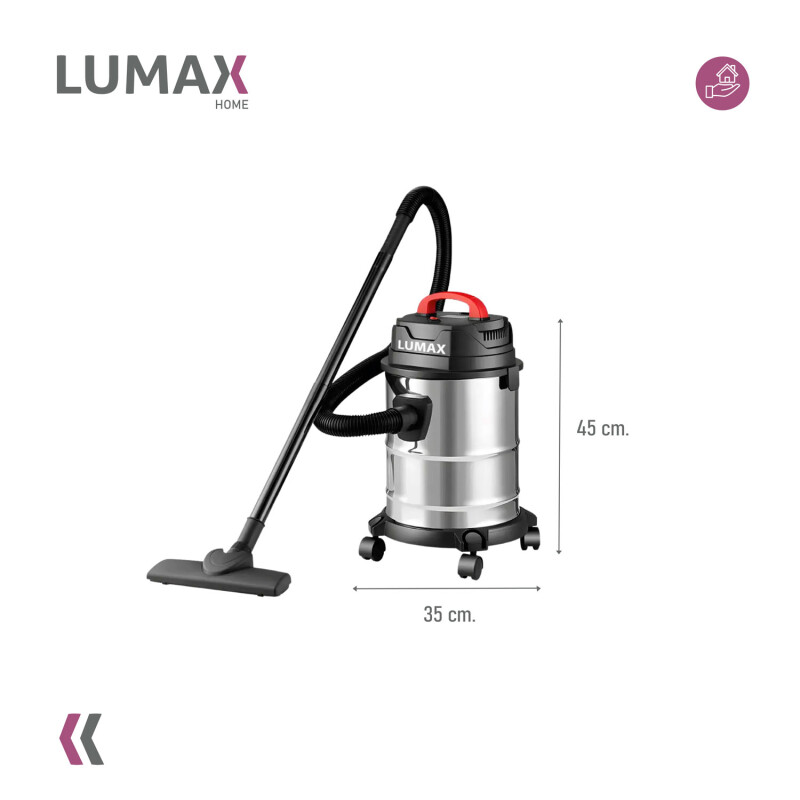 Aspiradora Industrial Lumax 1600w Acero Inox 20l Agua Polvo Aspiradora Industrial Lumax 1600w Acero Inox 20l Agua Polvo