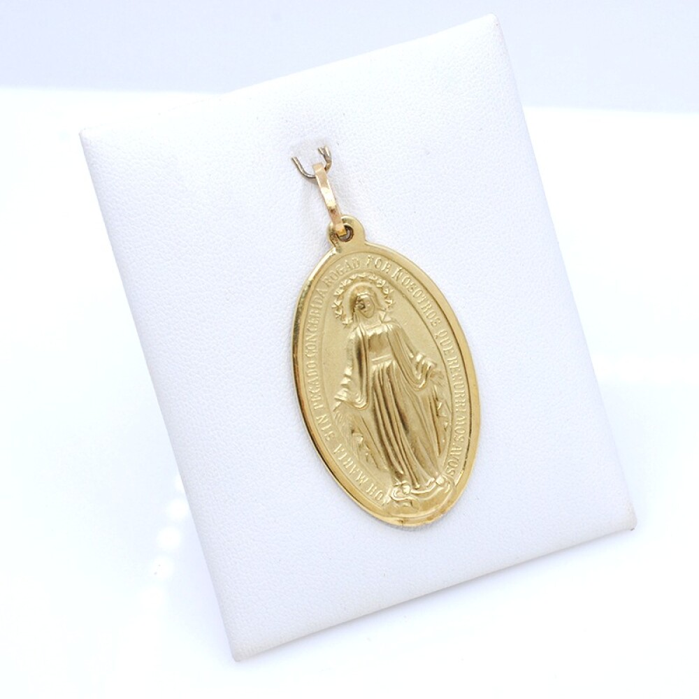 Medalla oro 18k virgen milagrosa 4,2 cm x 2,5 cm Medalla oro 18k virgen milagrosa 4,2 cm x 2,5 cm