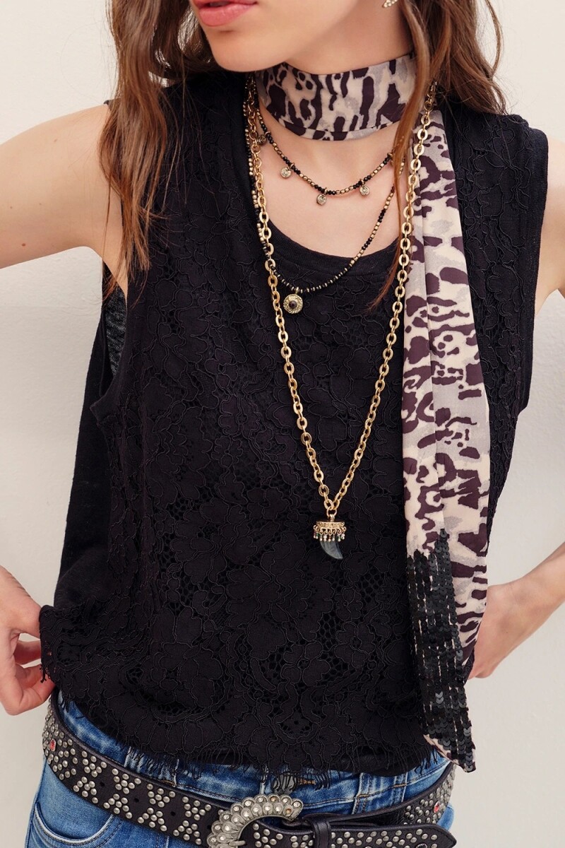MUSCULOSA LACE NEW Negro