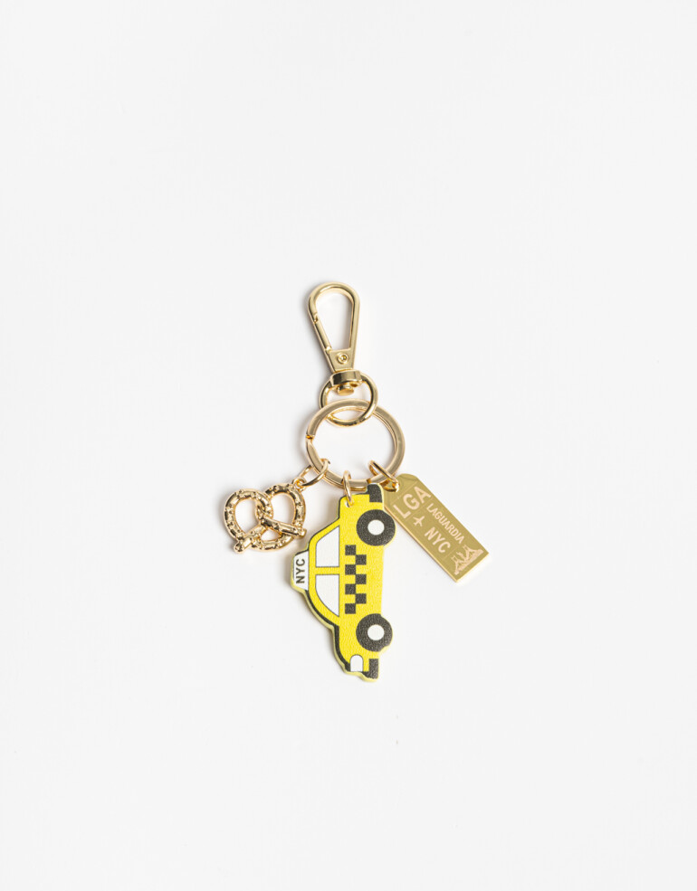 Llavero Cuero/PU Llavero Y Bag Charm Nueva York - Combinacion Multicolor