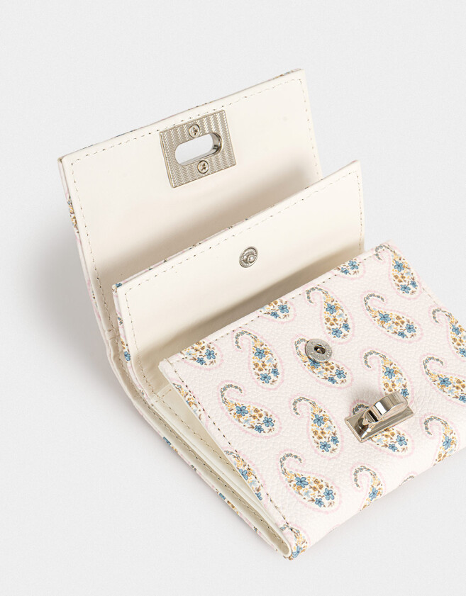 Billetera Billetera Solapa Paisley - Estampado Flores