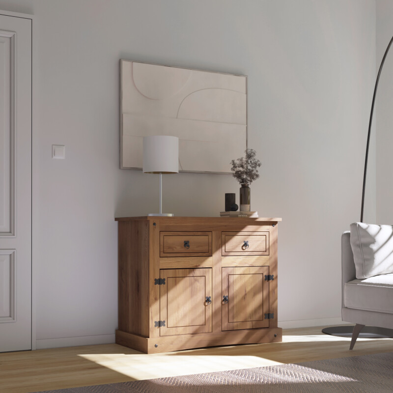 Aparador 2 Puertas y 2 Cajones - Linea Mexicana Nogal Aparador 2 Puertas y 2 Cajones - Linea Mexicana Nogal