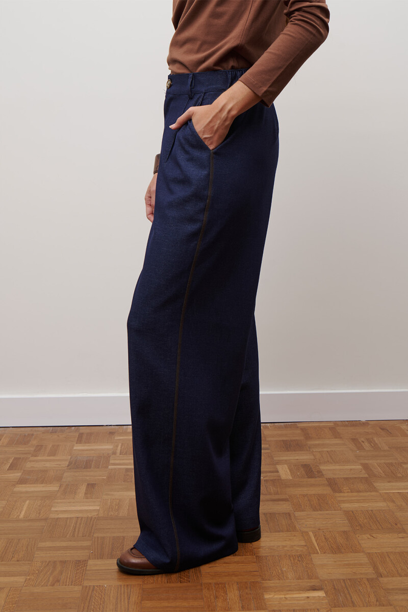 PANTALON JEAN TEXTIL AZUL CAMEL