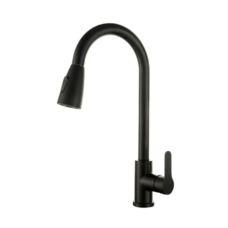 Canilla Monocomando Extensible Cocina Manguera Retráctil Negro Canilla Monocomando Extensible Cocina Manguera Retráctil Negro