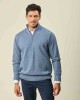 Buzo Lambswool Medio Cierre Celeste
