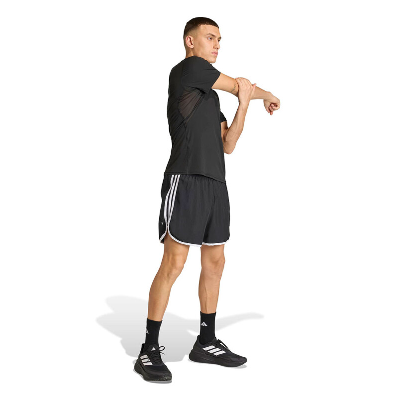 Short de Hombre Adidas Run Ess M20 M Negro - Blanco
