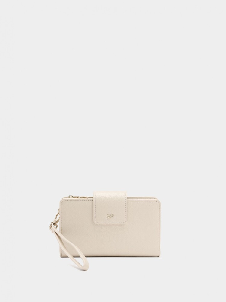 Cartera Con Bolsillo Para Móvil beige