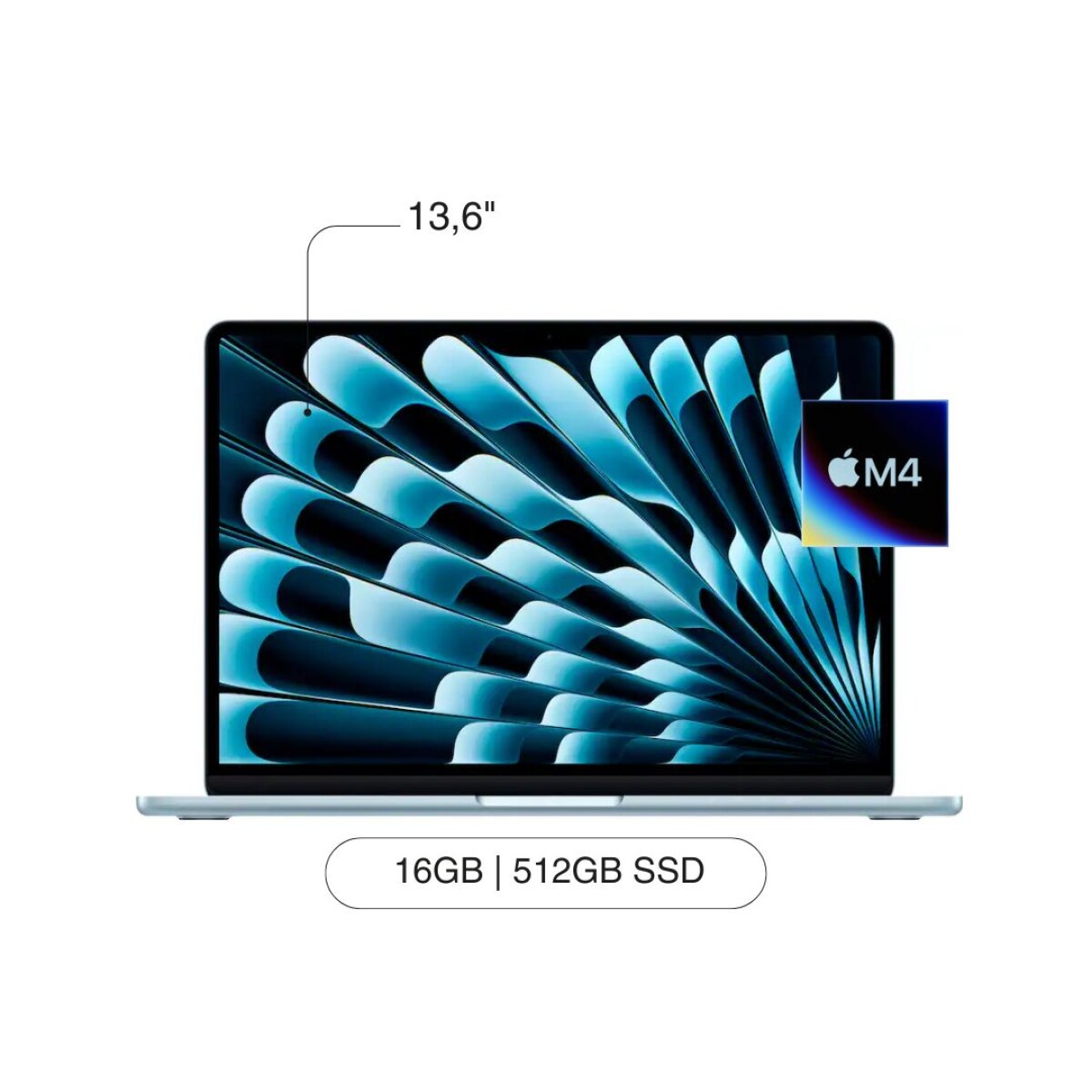 APPLE Macbook Air 13,6' 512GB SSD / 16GB RAM M4 Chip - Sky Blue 