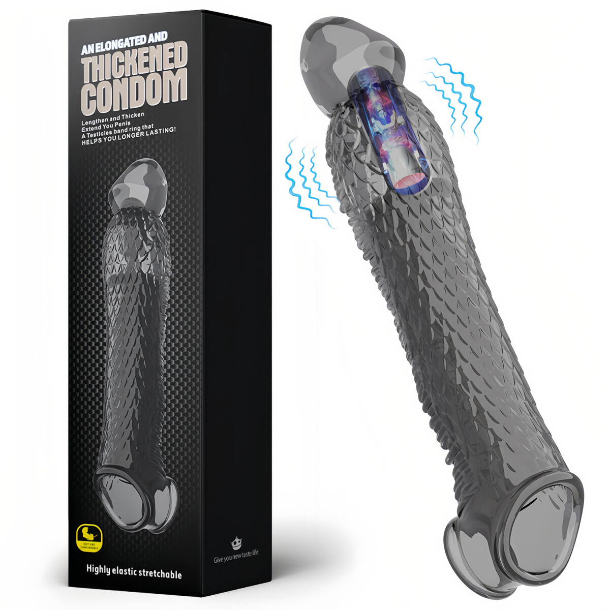 Funda Pene Vibradora Thickened Condom - Smoke 