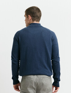 470981 CARDIGAN HARRINGTON LABEL Azul Piedra