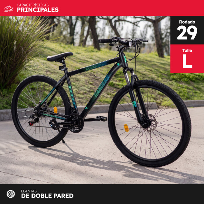 Bicicleta MTB BKE-I-29-LD Kawill R29 21v Negro-Celeste Bicicleta MTB BKE-I-29-LD Kawill R29 21v Negro-Celeste