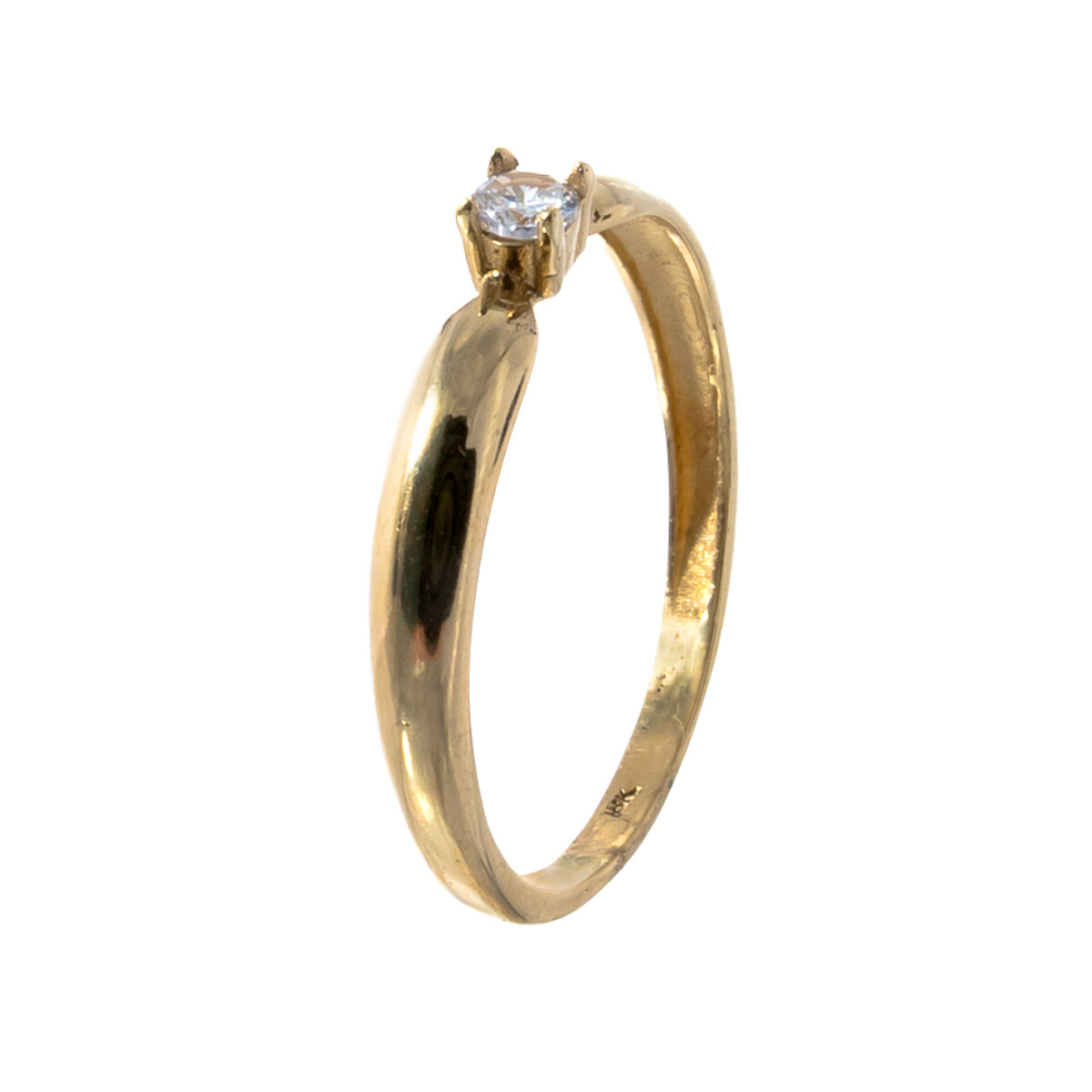 Anillo de oro 18 ktes con circonias, SOLITARIO. 