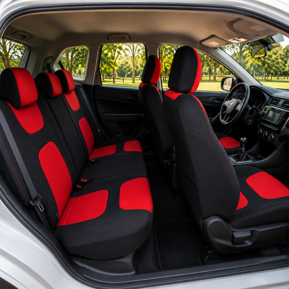 Cubreasientos Para Auto De Tela Rojo
