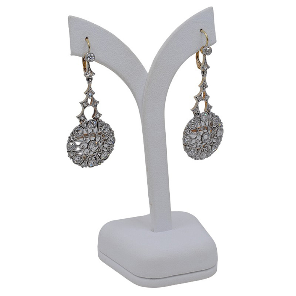 Caravanas En Oro 18K, Platino Con Brilliantes Y Diamantes Caravanas En Oro 18K, Platino Con Brilliantes Y Diamantes