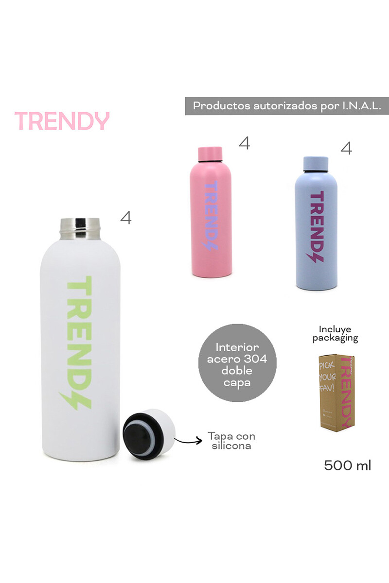 Botella doble capa de acero 500ML Blanco