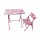 Escritorio y silla plegable infantil rosado