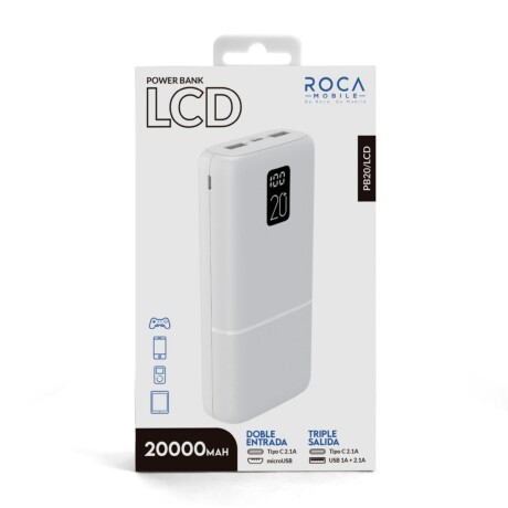 Power Bank ROCA PB20/LCD 20.000mAh Blanco Power Bank ROCA PB20/LCD 20.000mAh Blanco