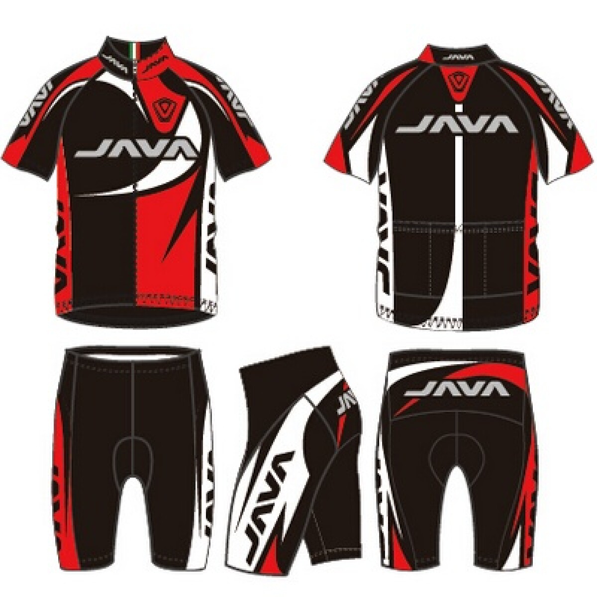Java - Malla de Ciclista -- YA-011D - Color: Negro/rojo/blanco\nTalle: S 